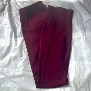 90 Degree By Reflex Ankle Length High Waist Power Flex Leggings Burgundy, Size S